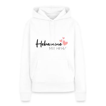 Hebamme mit Herz - Frauen Premium Bio Hoodie - Weiß - Vorne - Julia (174cm)