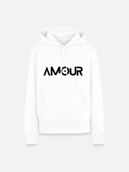 Amour - Frauen Premium Bio Hoodie - Weiß