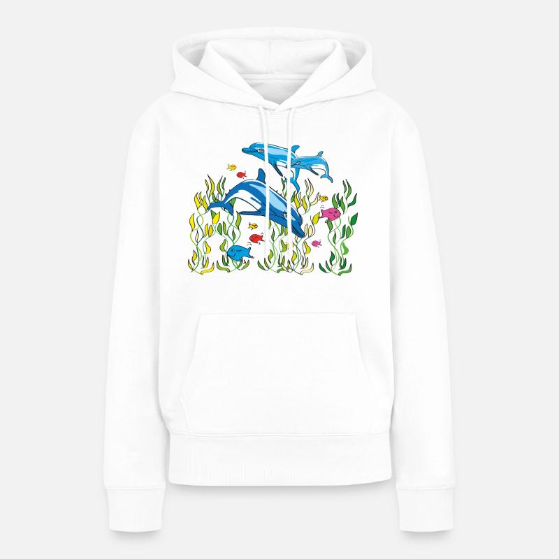 Delfine - Sweat à capuche Premium bio Femme - blanc