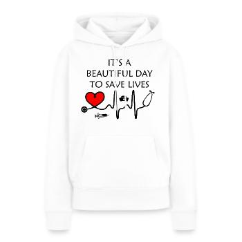 Nurse Doctor Hospital Krankenschwester - Frauen Premium Bio Hoodie - Weiß - Vorne - Julia (174cm)