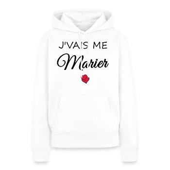Je vais me marier - Sweat à capuche Premium bio Femme - blanc - Devant - Julia (174cm)