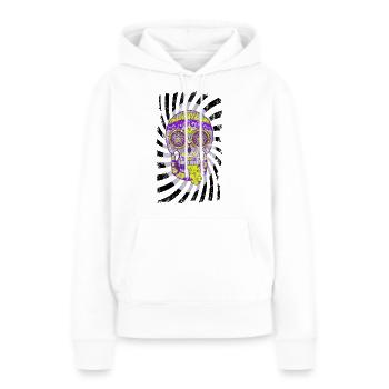 branché - Sweat à capuche Premium bio Femme - blanc - Devant - Julia (174cm)