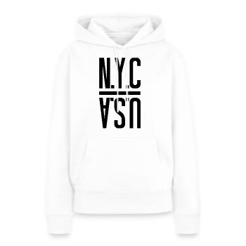 NYC - ÉTATS-UNIS - New York City Manhattan United States - Sweat à capuche Premium bio Femme - blanc - Devant - Julia (174cm)