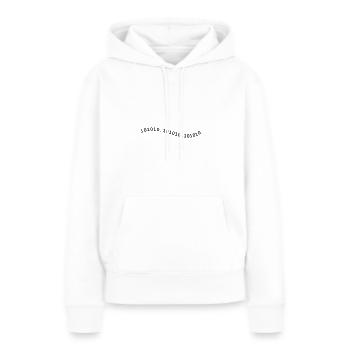 Binaire *** Vague / Code binaire 101010 (1c) - Sweat à capuche Premium bio Femme - blanc - Devant - Julia (174cm)