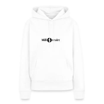 millionnaire, argent - Sweat à capuche Premium bio Femme - blanc - Devant - Julia (174cm)