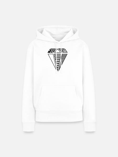Diamant mit Muster - Frauen Premium Bio Hoodie - Weiß