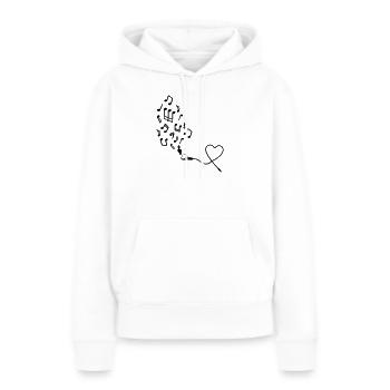 Kopfhörer mit Noten - Frauen Premium Bio Hoodie - Weiß - Vorne - Julia (174cm)