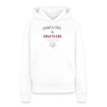 Coquillages et crustacés - Sweat à capuche Premium bio Femme - blanc - Devant - Julia (174cm)