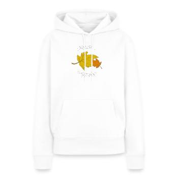 Herbstblatt mit Strahlen - Frauen Premium Bio Hoodie - Weiß - Vorne - Julia (174cm)