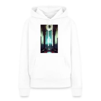 Cathédrale sombre 01 - Sweat à capuche Premium bio Femme - blanc - Devant - Julia (174cm)