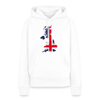 UK map - Frauen Premium Bio Hoodie - Weiß - Vorne - Julia (174cm)