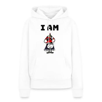 Je suis C! La troisième lettre! - Sweat à capuche Premium bio Femme - blanc - Devant - Julia (174cm)