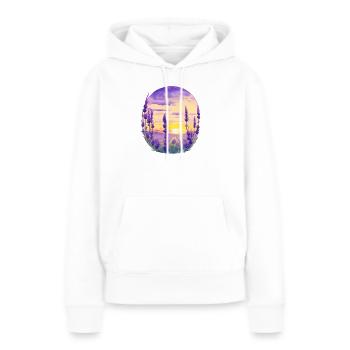 Champ de lavande - Sweat à capuche Premium bio Femme - blanc - Devant - Julia (174cm)