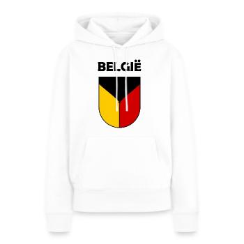 Les Belges - Sweat à capuche Premium bio Femme - blanc - Devant - Julia (174cm)