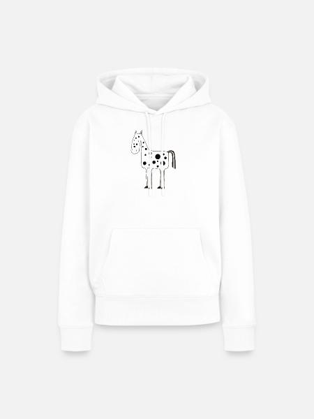Pony - Frauen Premium Bio Hoodie - Weiß