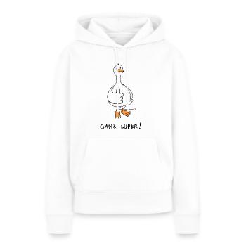 GANS SUPER! - Frauen Premium Bio Hoodie - Weiß - Vorne - Julia (174cm)