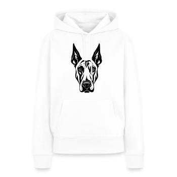 Tête de chien Doberman - Sweat à capuche Premium bio Femme - blanc - Devant - Julia (174cm)