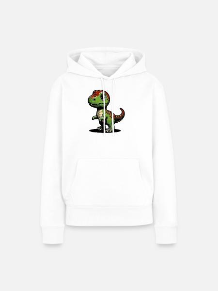 Dinosaurier - Frauen Premium Bio Hoodie - Weiß