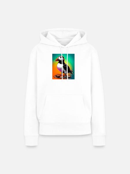 Papageitaucher - Frauen Premium Bio Hoodie - Weiß