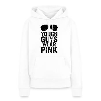Les durs à cuire portent du rose - Sweat à capuche Premium bio Femme - blanc - Devant - Julia (174cm)