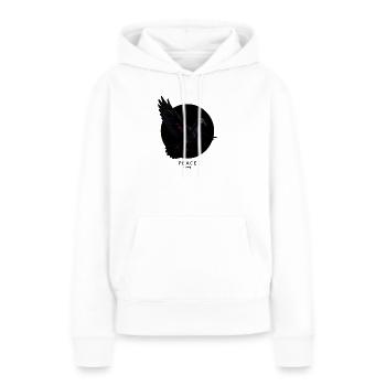 Cybercolombe de la paix – Guerre, IA et progrès - Sweat à capuche Premium bio Femme - blanc - Devant - Julia (174cm)