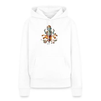Ganesha im Lotusfluss - Frauen Premium Bio Hoodie - Weiß - Vorne - Julia (174cm)