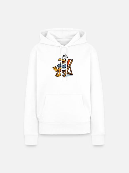 Lounge-Seemöwe am Strand - Frauen Premium Bio Hoodie - Weiß