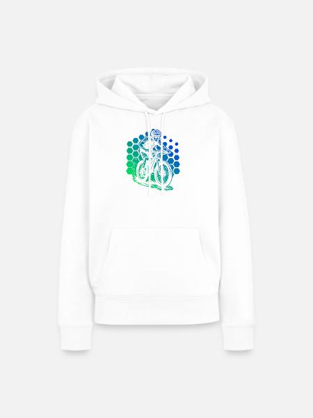 Ein Must Have für echte Mountainbike - Frauen Premium Bio Hoodie - Weiß