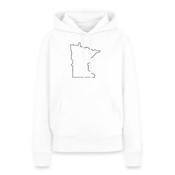 Carte du Minnesota - Sweat à capuche Premium bio Femme - blanc - Devant - Julia (174cm)