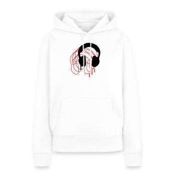 Casque - Sweat à capuche Premium bio Femme - blanc - Devant - Julia (174cm)