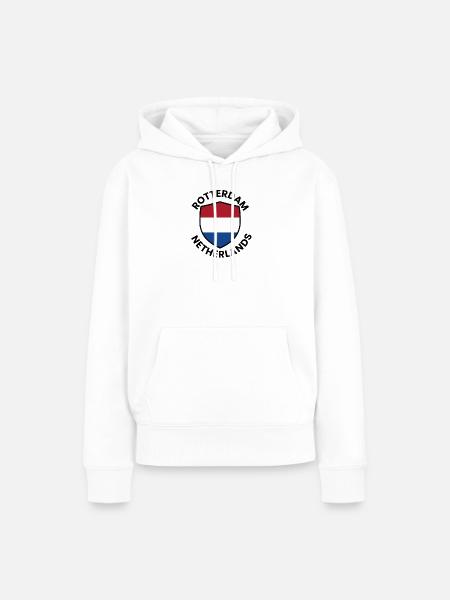 Rotterdam Shield-Flagge - Frauen Premium Bio Hoodie - Weiß