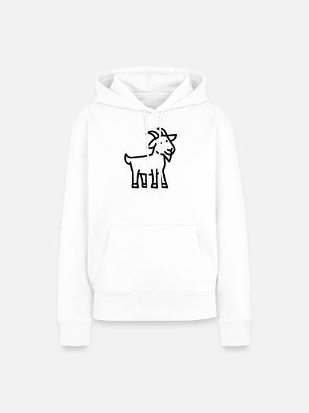 Ziege - Frauen Premium Bio Hoodie - Weiß