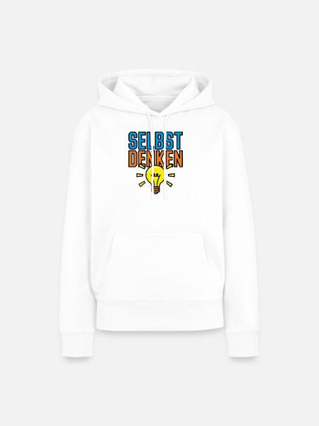 Selbst Denken - Frauen Premium Bio Hoodie - Weiß