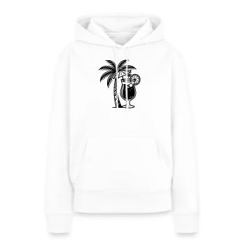 palmier cocktail - Sweat à capuche Premium bio Femme - blanc - Devant - Julia (174cm)