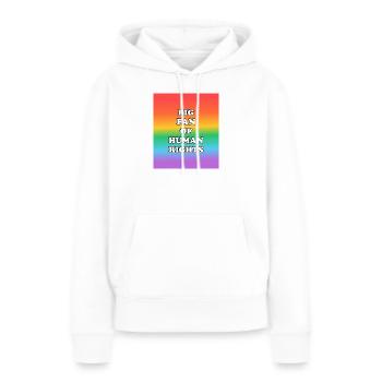 Grand fan de Human Rights Rainbow - Sweat à capuche Premium bio Femme - blanc - Devant - Julia (174cm)