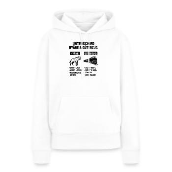 Güterzug und Hyäne - Frauen Premium Bio Hoodie - Weiß - Vorne - Julia (174cm)
