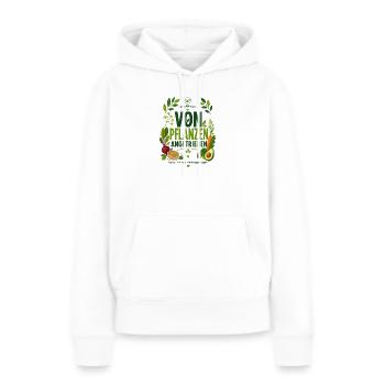 Von Pflanzen angetrieben - Veganes T-Shirt  - Frauen Premium Bio Hoodie - Weiß - Vorne - Julia (174cm)