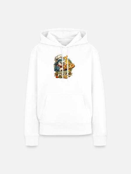 Pizzahai Kochheld - Frauen Premium Bio Hoodie - Weiß