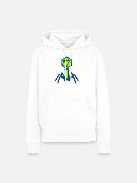 Bakteriophage Virus Icon - Frauen Premium Bio Hoodie - Weiß