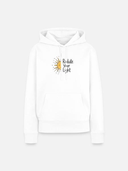 Sonne Spirituell Spruch - Frauen Premium Bio Hoodie - Weiß