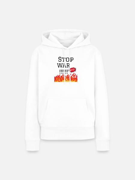Stop War Flames Protest-Design - Frauen Premium Bio Hoodie - Weiß