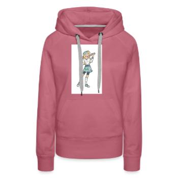 Fille en tenue de sport baseball - Sweat à capuche Premium bio Femme - mauve - Devant - Isabella (175cm)