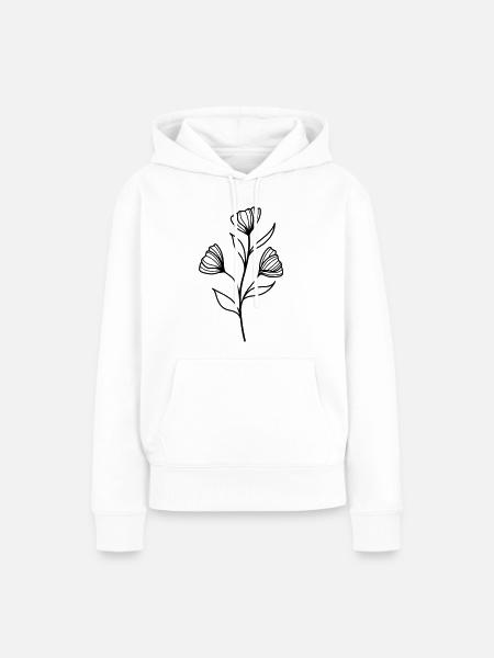 blume - Frauen Premium Bio Hoodie - Weiß