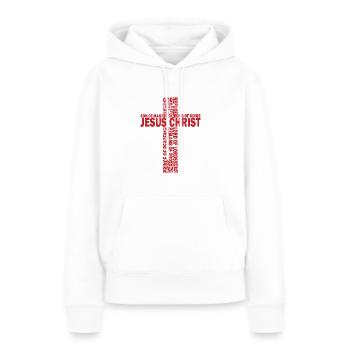 Jésus-Christ Faith Don - Sweat à capuche Premium bio Femme - blanc - Devant - Julia (174cm)