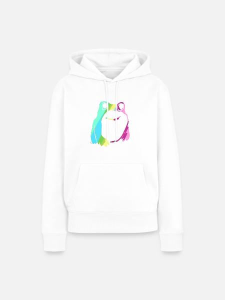 Frosch, bunt, illustration, stencil - Frauen Premium Bio Hoodie - Weiß