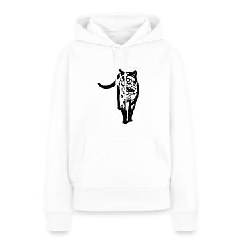 Chat noir Chat Chat Noir Chat Cadeau - Sweat à capuche Premium bio Femme - blanc - Devant - Julia (174cm)