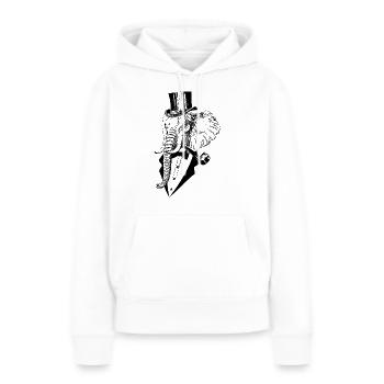 like a sir Elefant - Frauen Premium Bio Hoodie - Weiß - Vorne - Julia (174cm)