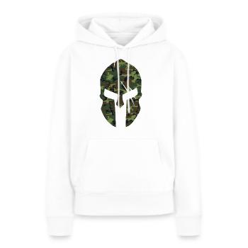 spartan helmet camouflage - Frauen Premium Bio Hoodie - Weiß - Vorne - Julia (174cm)