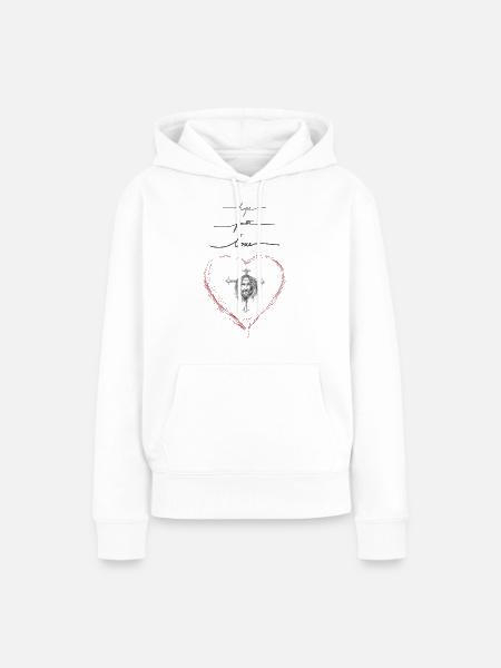 Jesus in love - Frauen Premium Bio Hoodie - Weiß