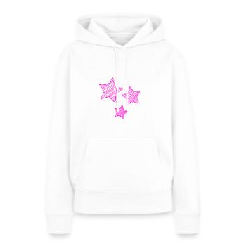 ETOILE. ETOILES. STAR. ETOILES. FÊTE. ANNIVERSAIRE - Sweat à capuche Premium bio Femme - blanc - Devant - Julia (174cm)